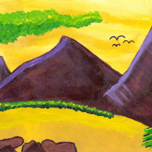 Landscape in Purple & Gold (Original)