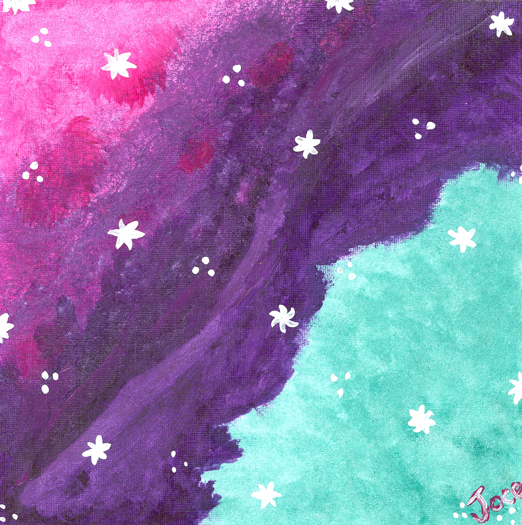 Pink & Aqua: A vibrant dance of contrast, bathed in energy