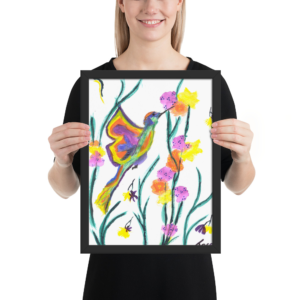 Humingbird in the Flowers (Copy)